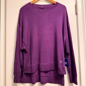 Oversized Purple Pullover long sleeved shirt